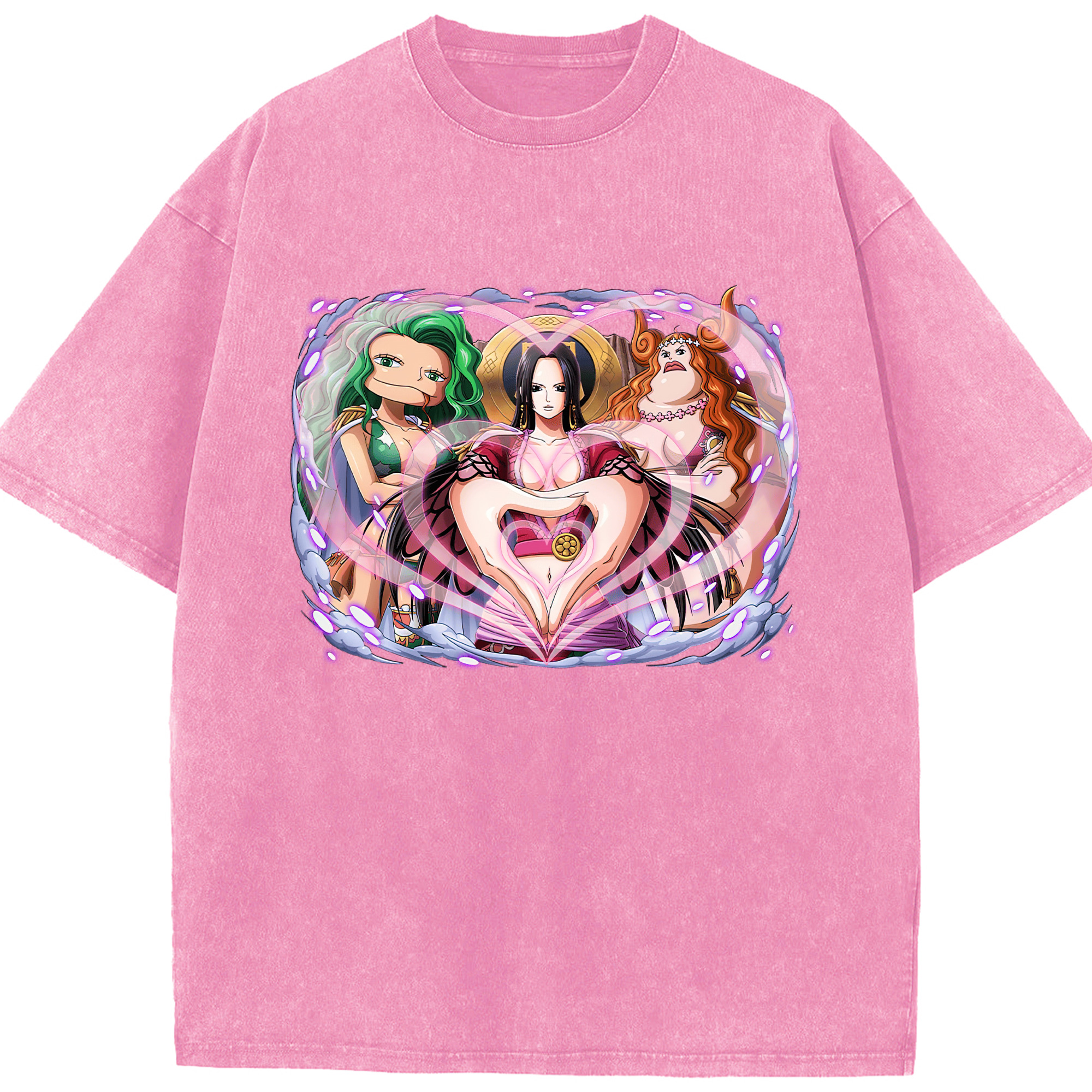 ワンピース ボア・ハンコック ONE PIECE Boa·Hancock 綿100% ヴィンテージ風 半袖Tシャツ（フロントプリント）
